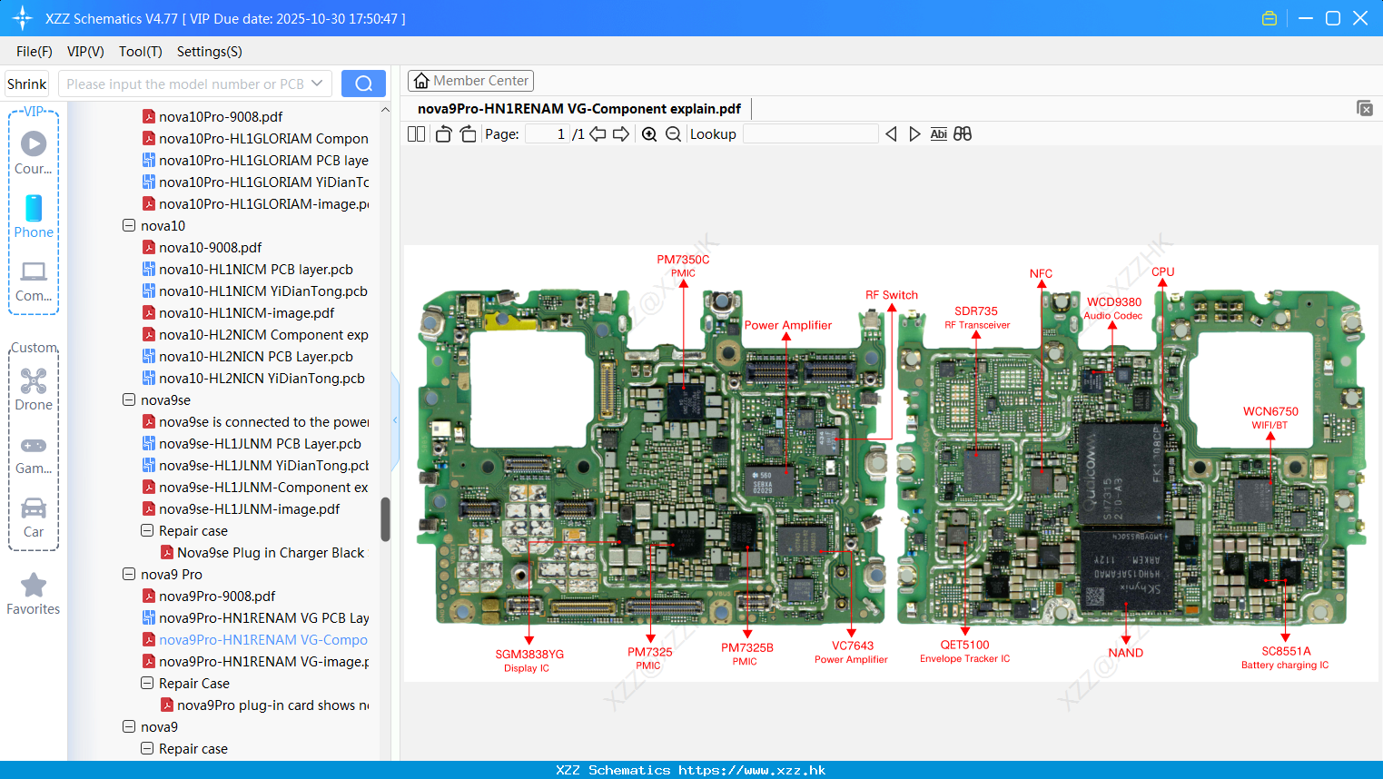 Huawei Nova9Pro-HN1RENAM VG-Component Explain